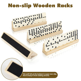 LOVITERRA wooden racks keep domino tiles organized during play