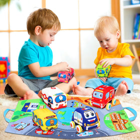 LOVKIZ soft cloth bus offers tactile exploration and safe soft textures