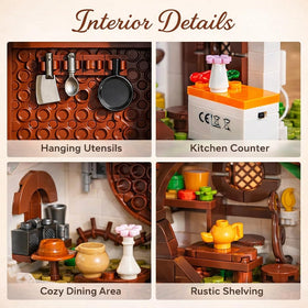 lovlaugh Bag End interior diorama lit by warm LED glow