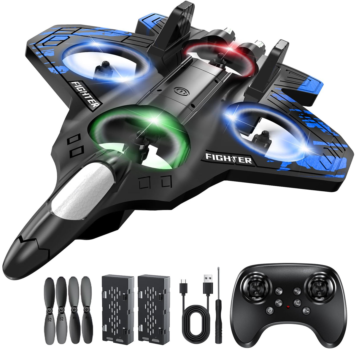 Lovovia blue foam RC airplane ready for beginners with easy takeoff