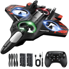Lovovia foam RC airplane in red front view showcasing beginner-friendly design