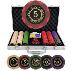 LOYCHIP casino-grade clay poker chips close-up showing authentic weight for home games