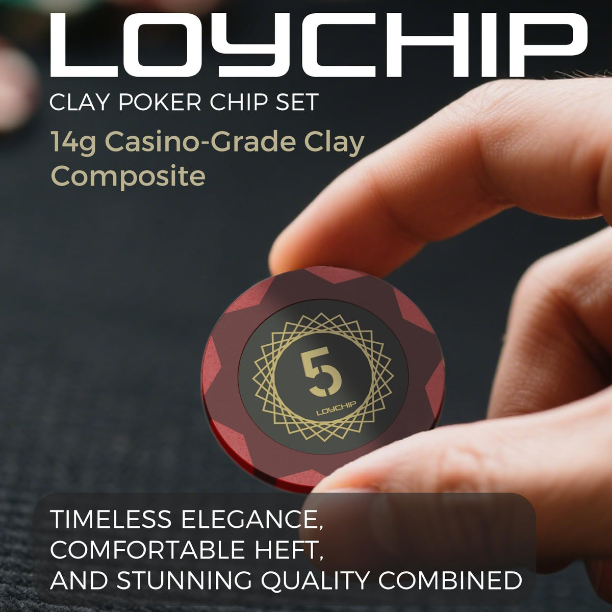 14g weight of LOYCHIP chips provides substantial texture and sound.