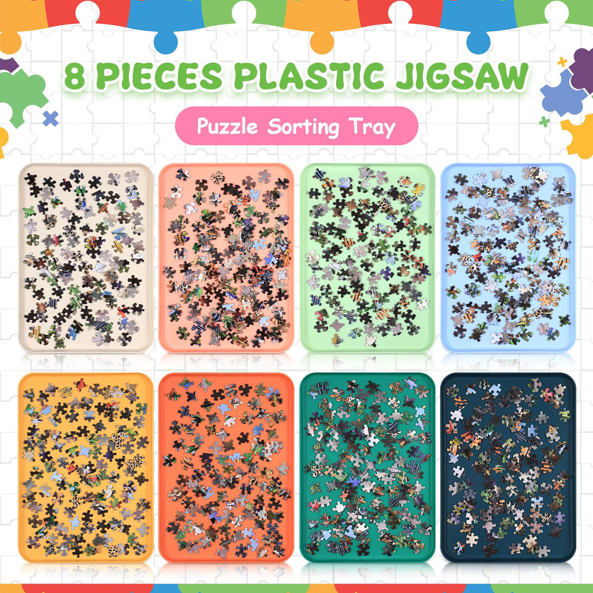 LOYIM stackable trays save space between puzzling sessions.