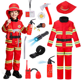 LOYO firefighter costume jacket with reflective details for authentic pretend play
