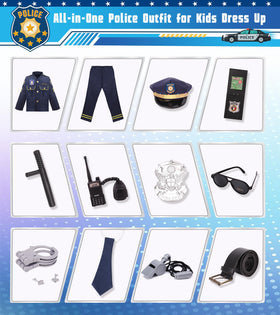 LOYO police costume uniform top provides authentic role play at home.