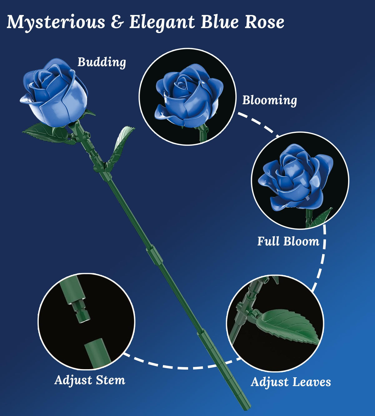 Loyratche navy matte finish rose adds modern gothic flair.