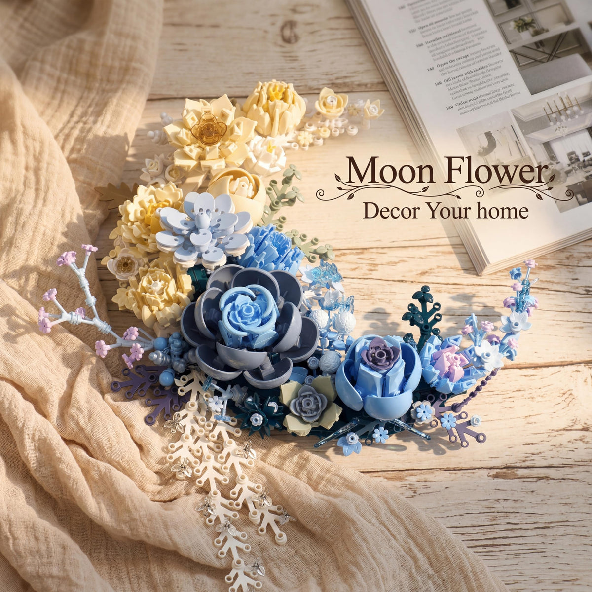 Loyratche Crescent Moon Flower close-up showing precise build details for a standout piece