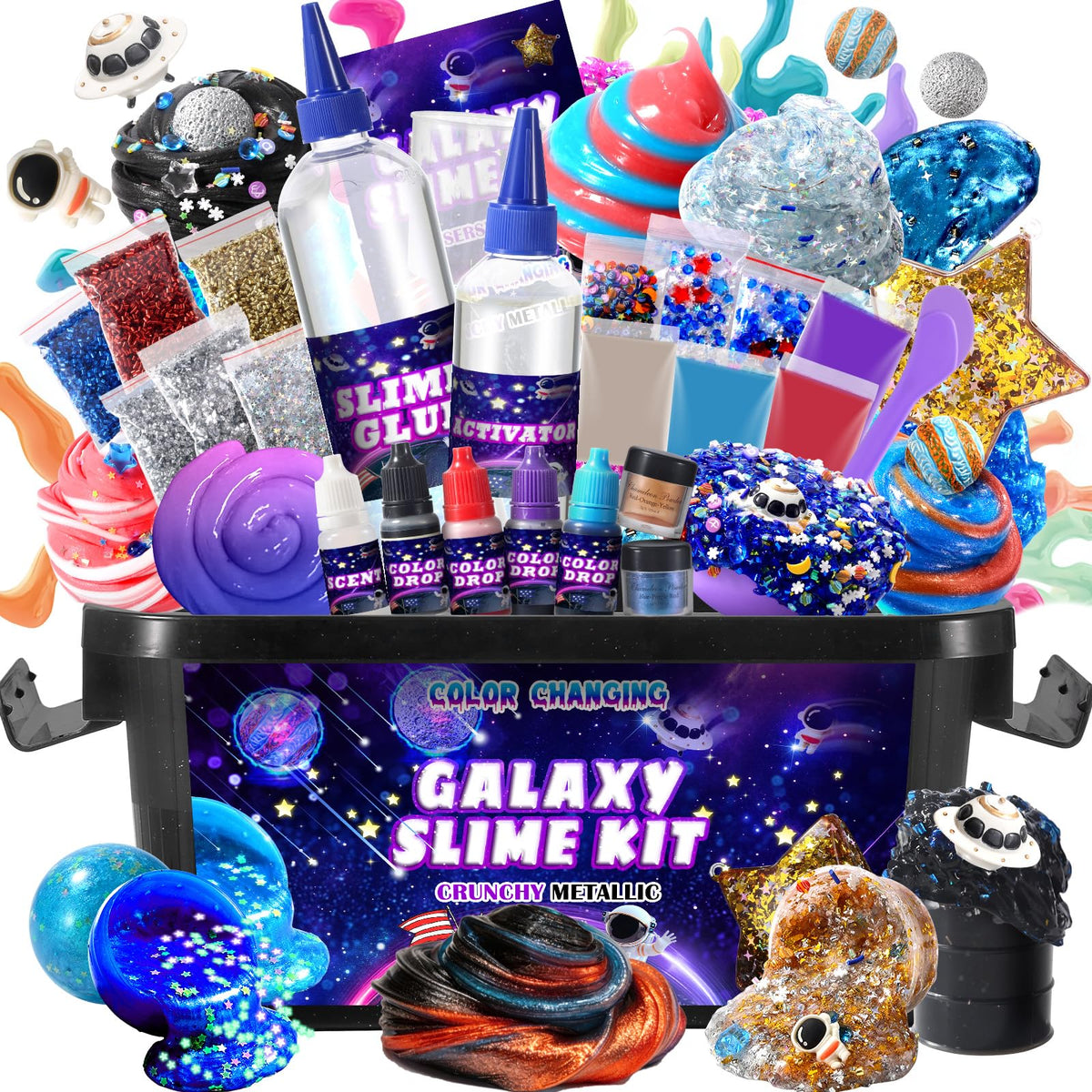LPFEZRS Large Slime Kit sparkling bottle for tactile play and creativity