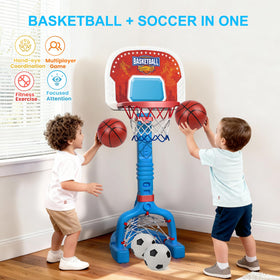 LPFG 3-in-1 design combines basketball and soccer goals for versatile play