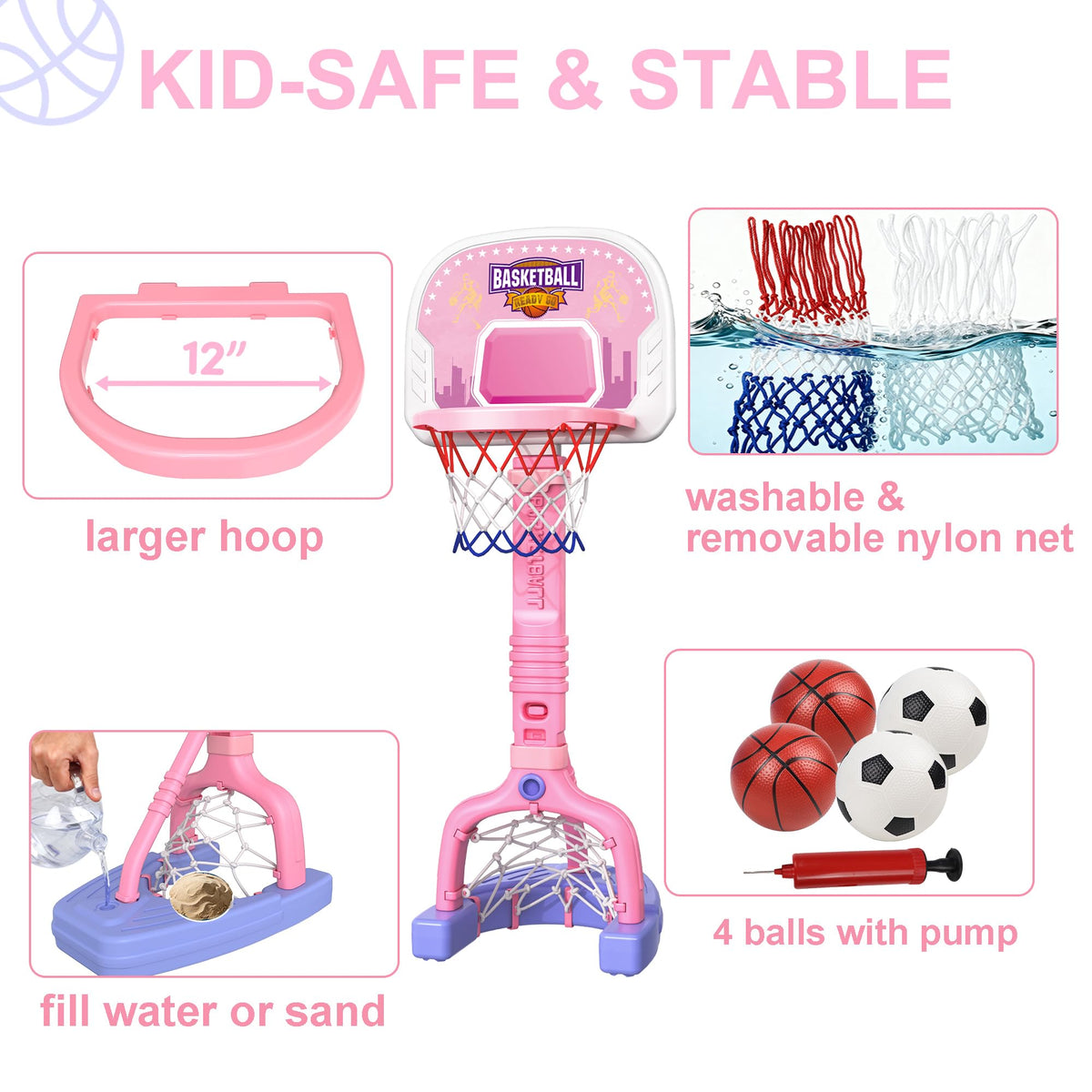 LPFG indoor-outdoor pink playset ideal for poolside or living room use.