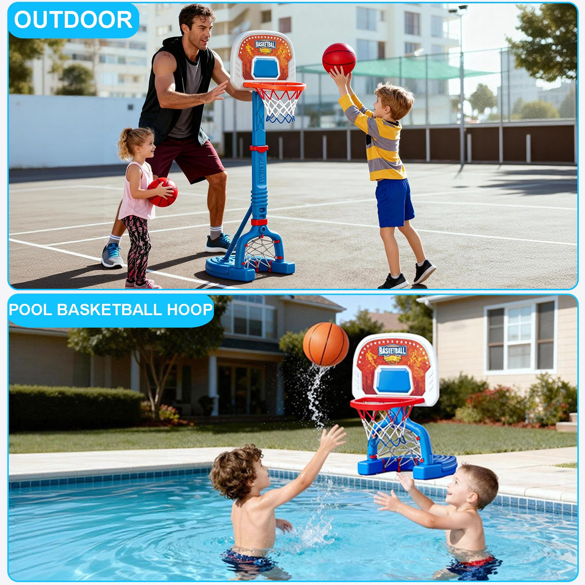 LPFG portable mini hoop with four balls for family-friendly fun