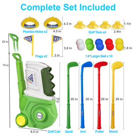 LPFG toddler golf set clubs are lightweight and easy to grip.