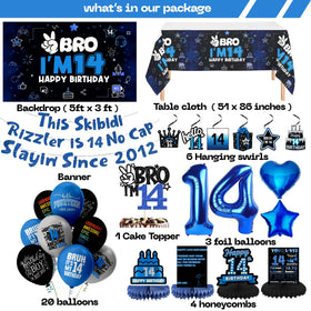 LQA Decor 14th Birthday Banner for wall and gift table framing