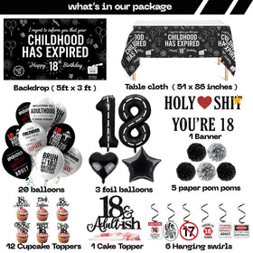 LQA Decor 18th birthday banner, stylish focal point for a playful milestone celebration.