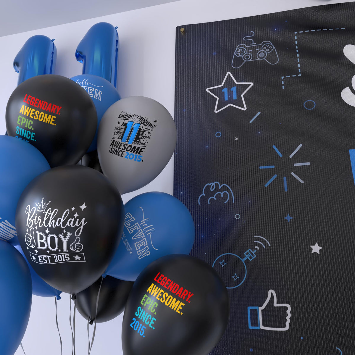 LQA decor glitter banner with Level 11 for a striking focal point