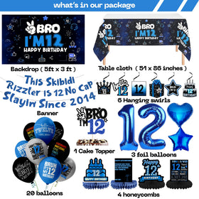 LQA Decor Black Blue 12th Birthday Tablecloth protects surfaces