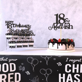 LQA Decor cake topper 18, instant focal point for a celebratory cake.