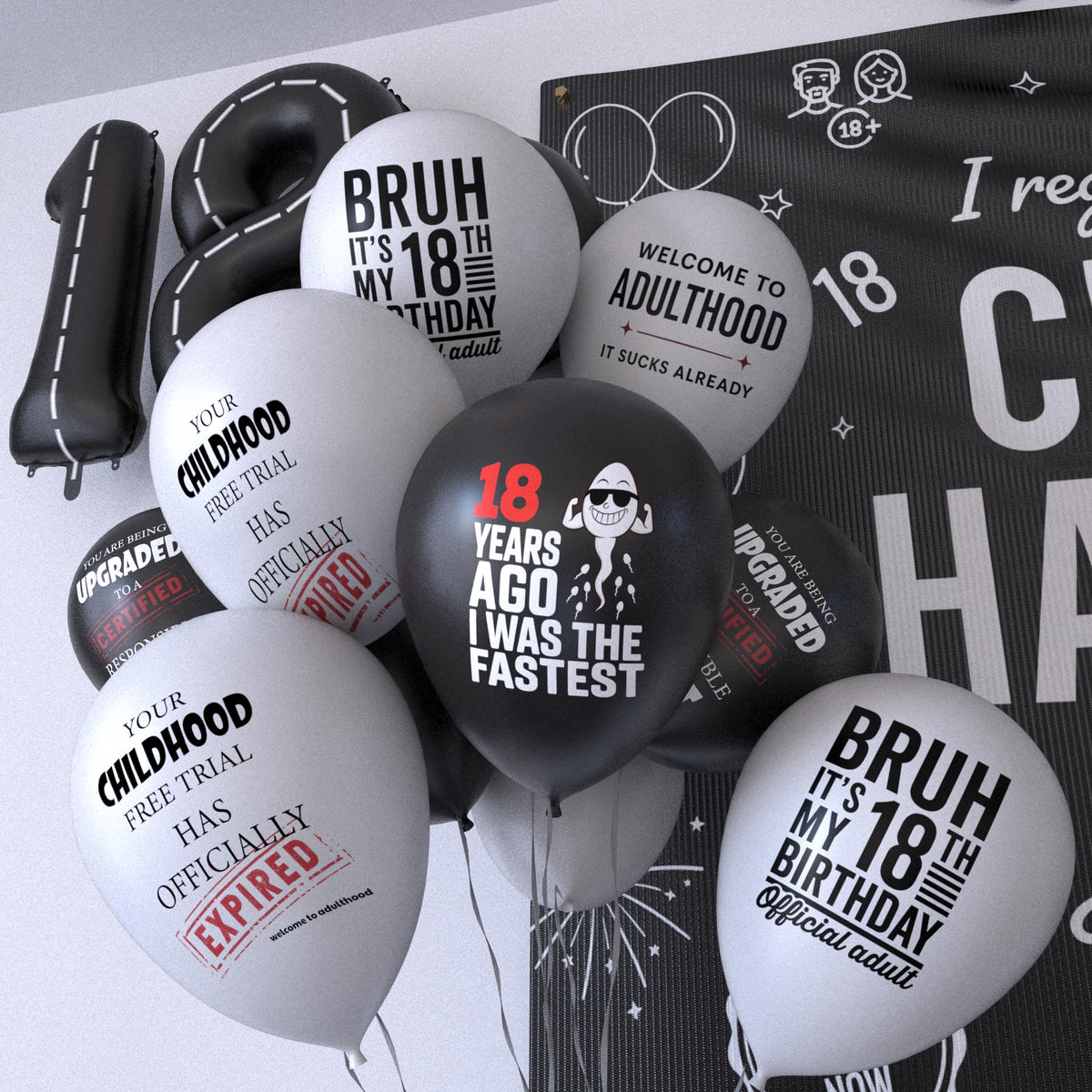 LQA Decor foil balloons 18, shining accents that elevate the party décor.