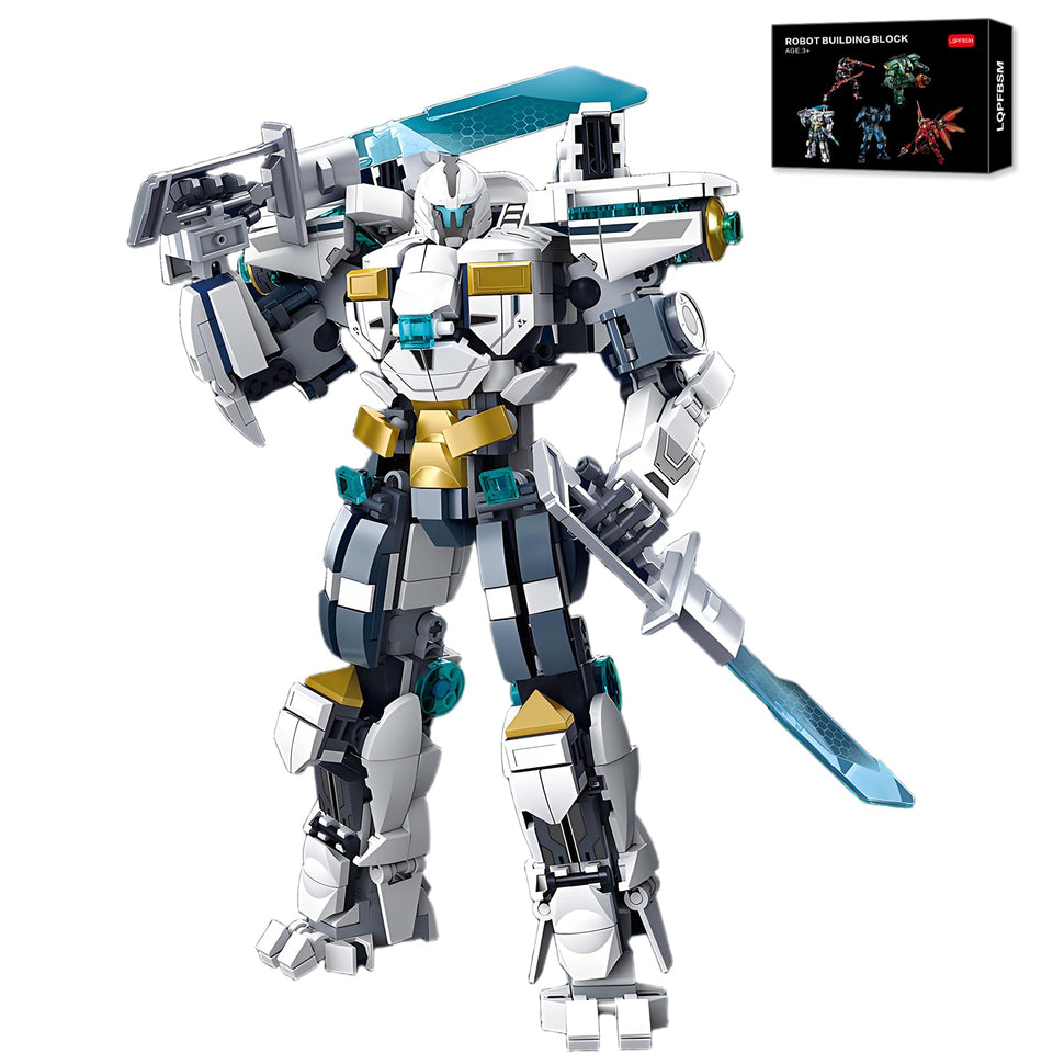 LQPFBSM Ice Warrior Mech with armored design for imaginative play.