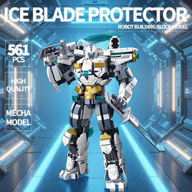 LQPFBSM Ice Warrior Mech interchangeable weapons enable varied play.