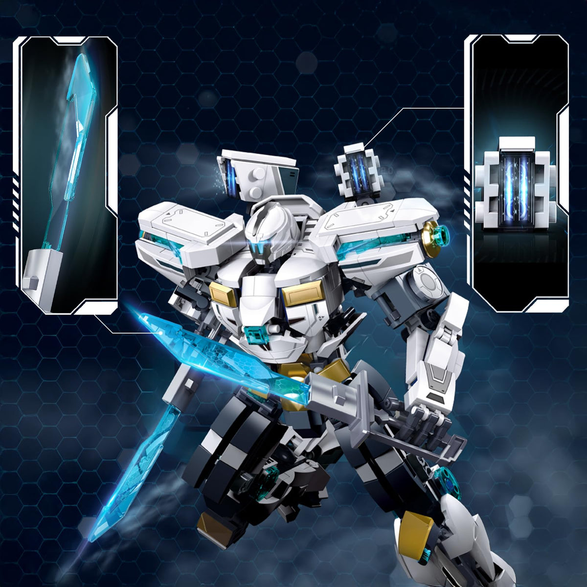 LQPFBSM Ice Warrior Mech poseable design enables varied displays.