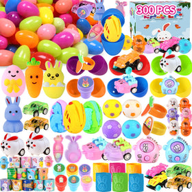 LQV 300pcs prefilled Easter eggs with toys in bulk, perfect for party prizes.
