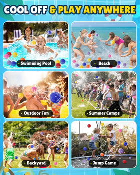 Kids playing water games with LQYoyz balloons for active summer moments.