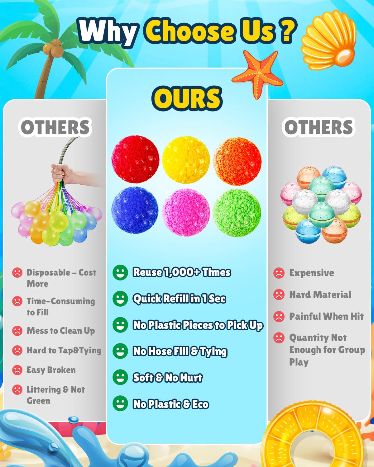 Close-up of soft splash-safe LQYoyz water balloons.