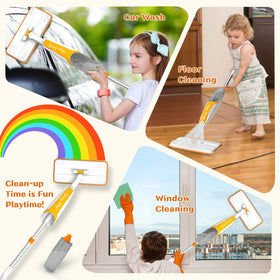 LSCLCIN detachable rotating mop pad enables reaching corners during play.