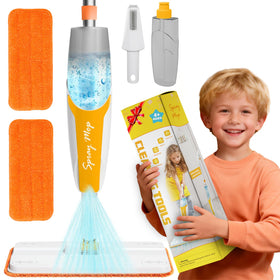 LSCLCIN kids spray mop toy water bottle shows realistic spray for pretend cleaning.