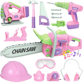 LSCLCIN kids tool set electric chain saw for imaginative play and pretend repairs