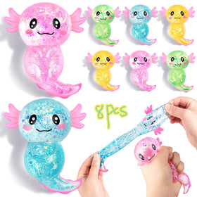 LSGYPAQ axolotl glitter fidget toy in green for calming sensory play and focus.