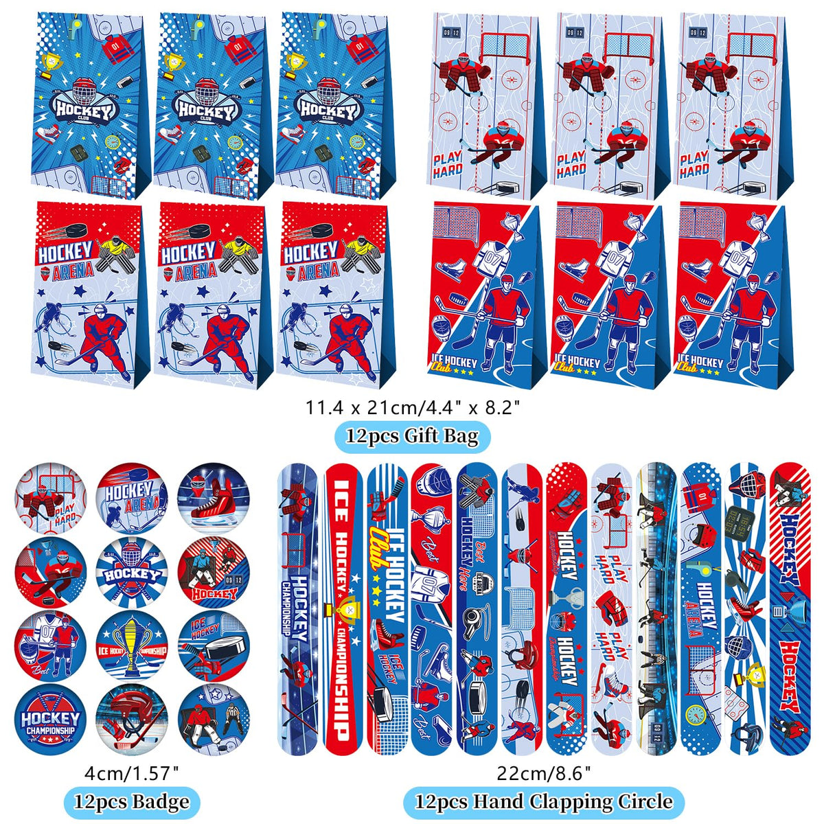 LSJDEER hockey goodie bags 12 styles for gift presentation