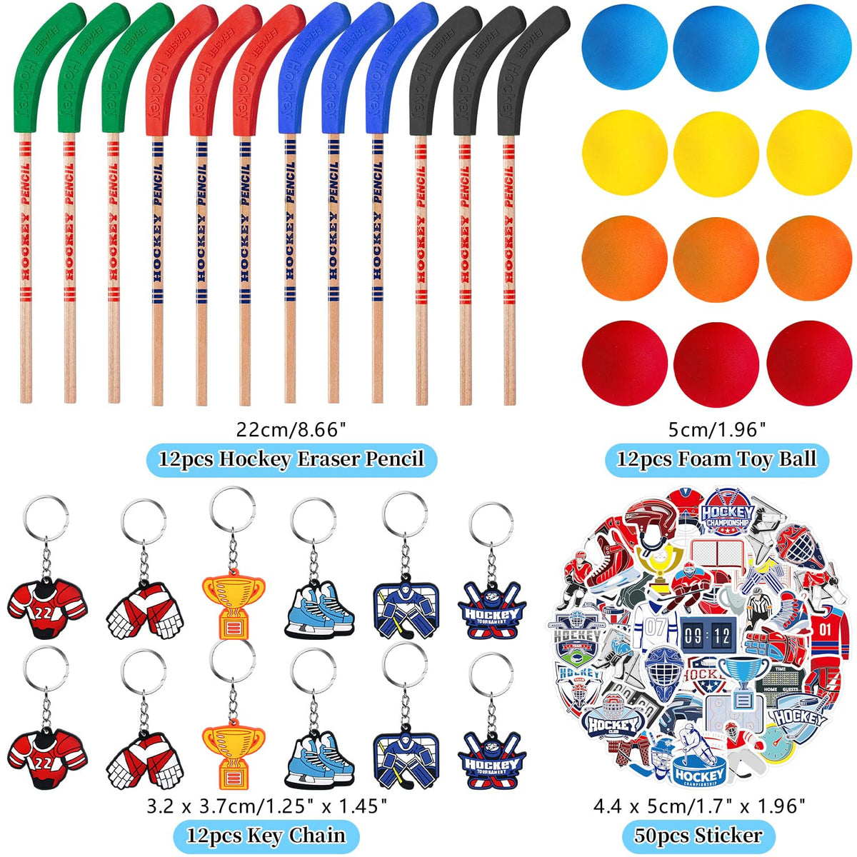 LSJDEER hockey stickers 41 sheets to decorate party favors