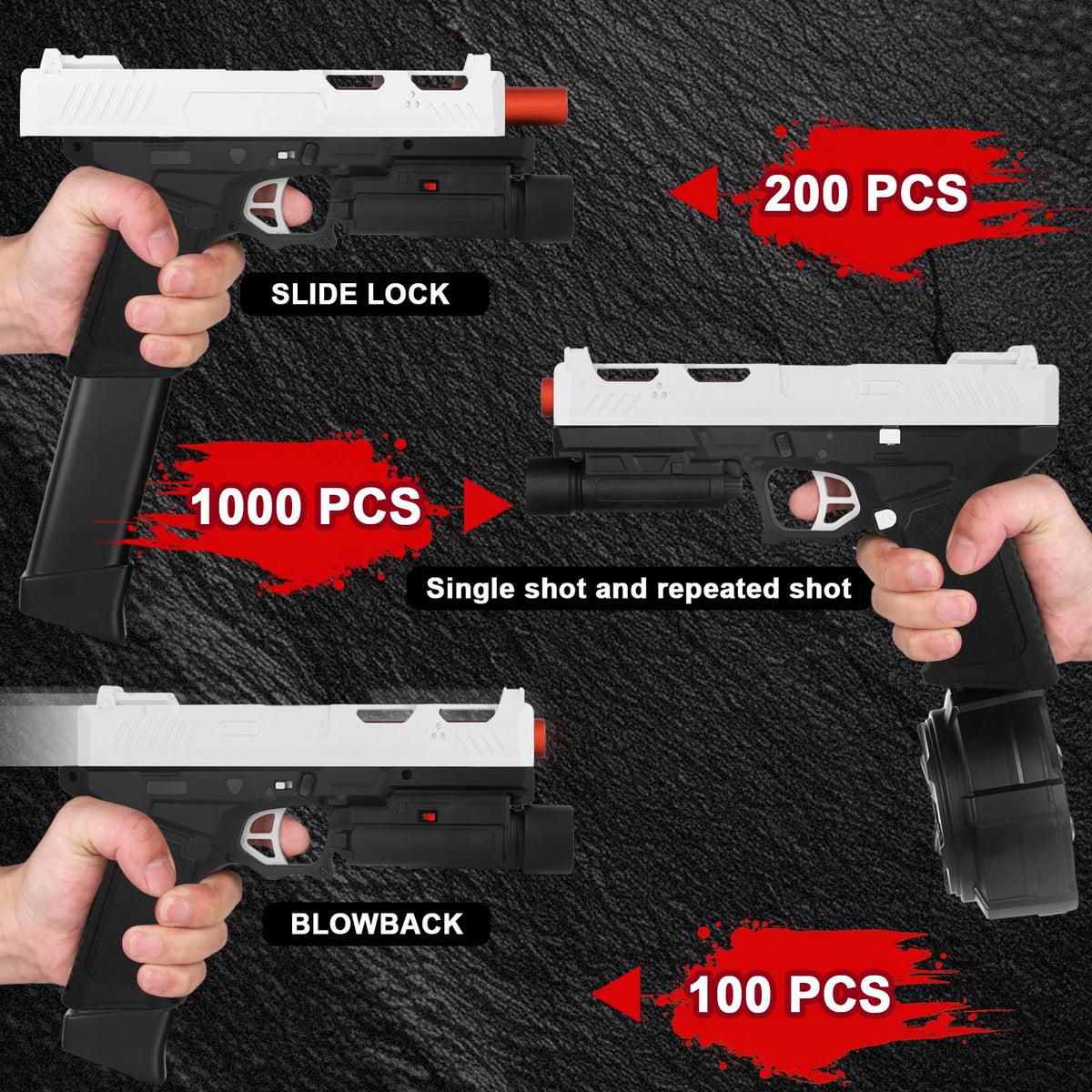 LsuBhef Gel Blaster X8 rechargeable battery powers longer sessions