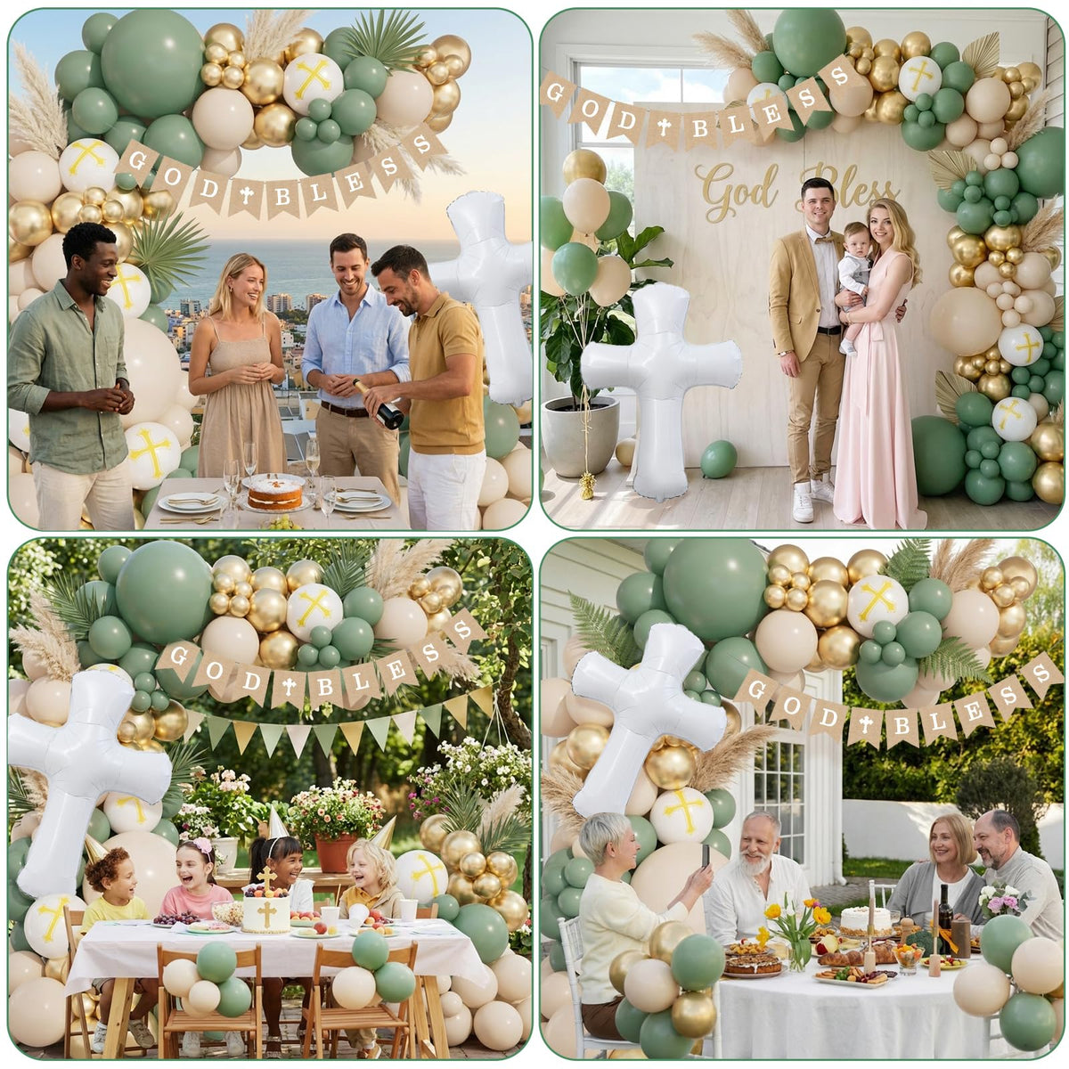 LSYBBDECOO cross printed 12in balloons highlight sacred theme for the ceremony
