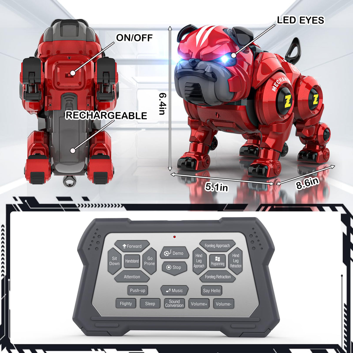 Lterfear robot dog battery kit includes rechargeable power options for longer sessions.