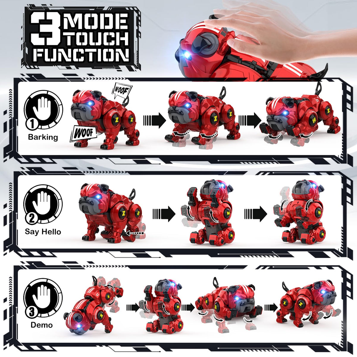 Lterfear robot dog programming mode to explore kid-friendly STEM concepts.