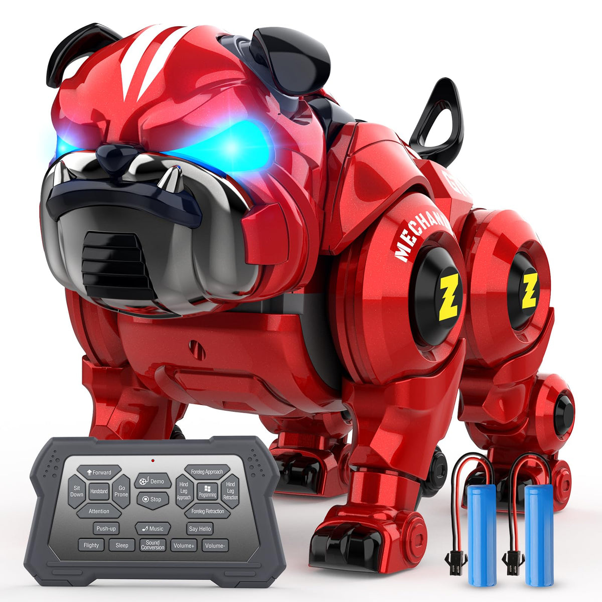 Lterfear Robot Dog in red with remote control for engaging play and learning.
