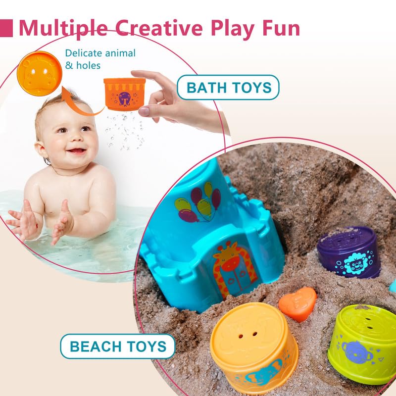 LTKFFFdp castle base cup encourages imaginative stacking play and balance.