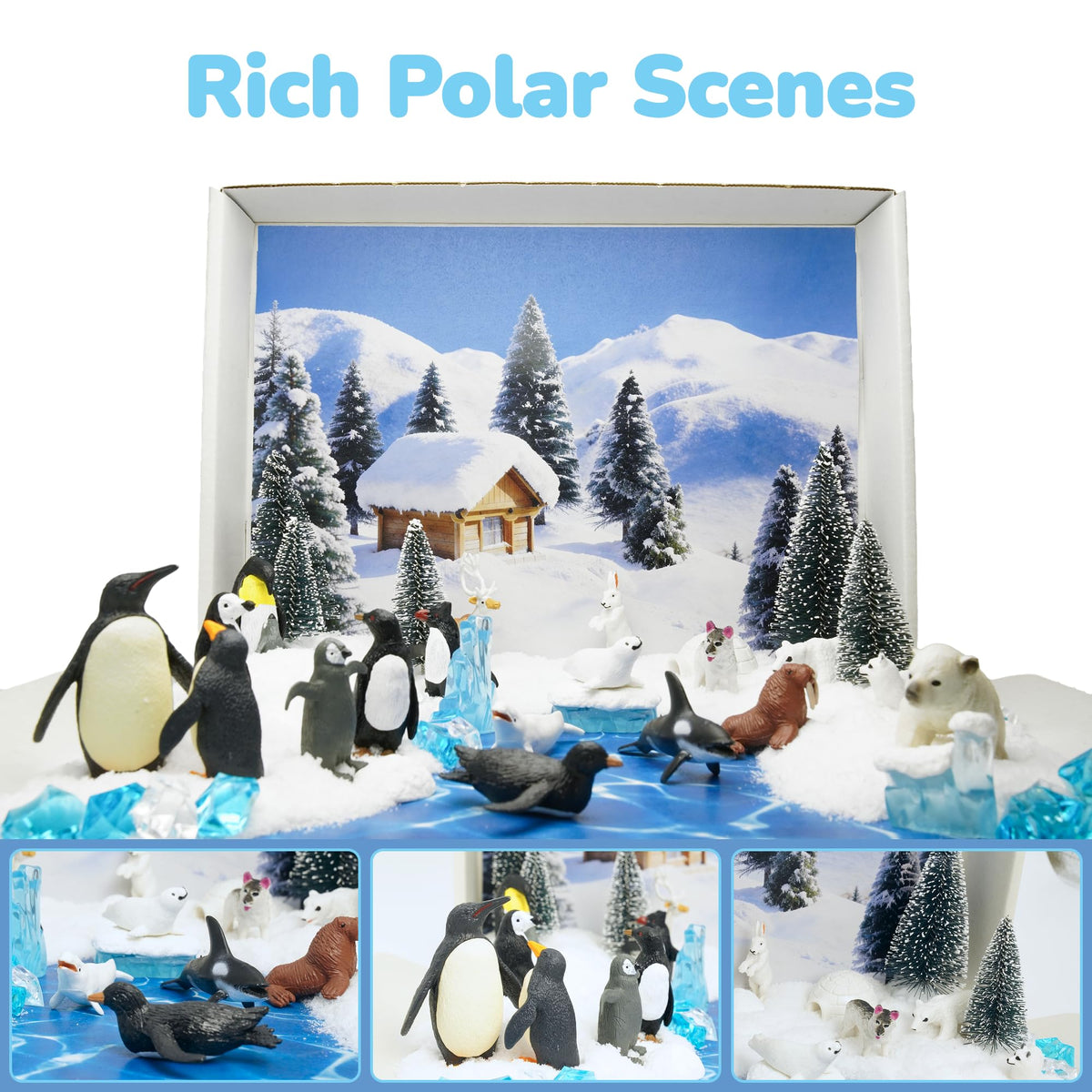 LuciPaw fake snow accessory adds tactile frost to diorama play.