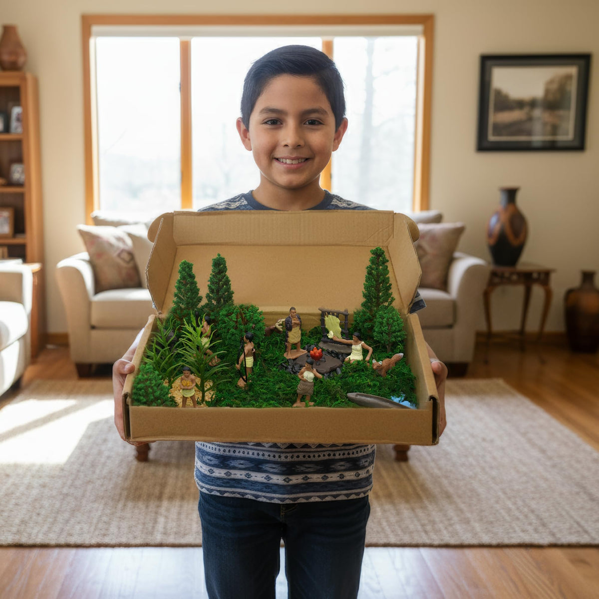 LuciPaw nature elements with trees, moss, and stones add realistic scenery for displays and playtime.