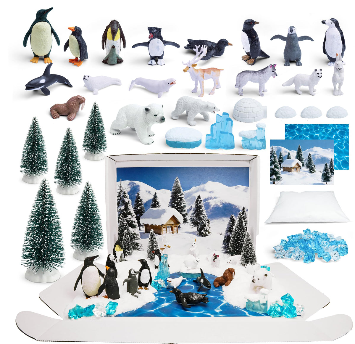 LuciPaw polar bear figurine adds realistic detail to Arctic diorama displays.