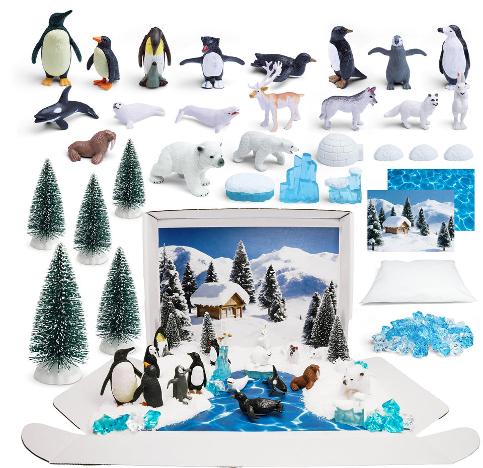 LuciPaw polar bear figurine adds realistic detail to Arctic diorama displays.