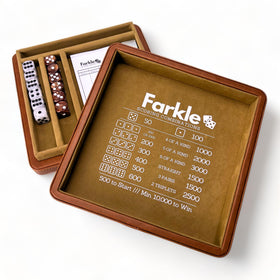 Luck Lab Farkle dice tray with embossed PU leather for quiet rolling