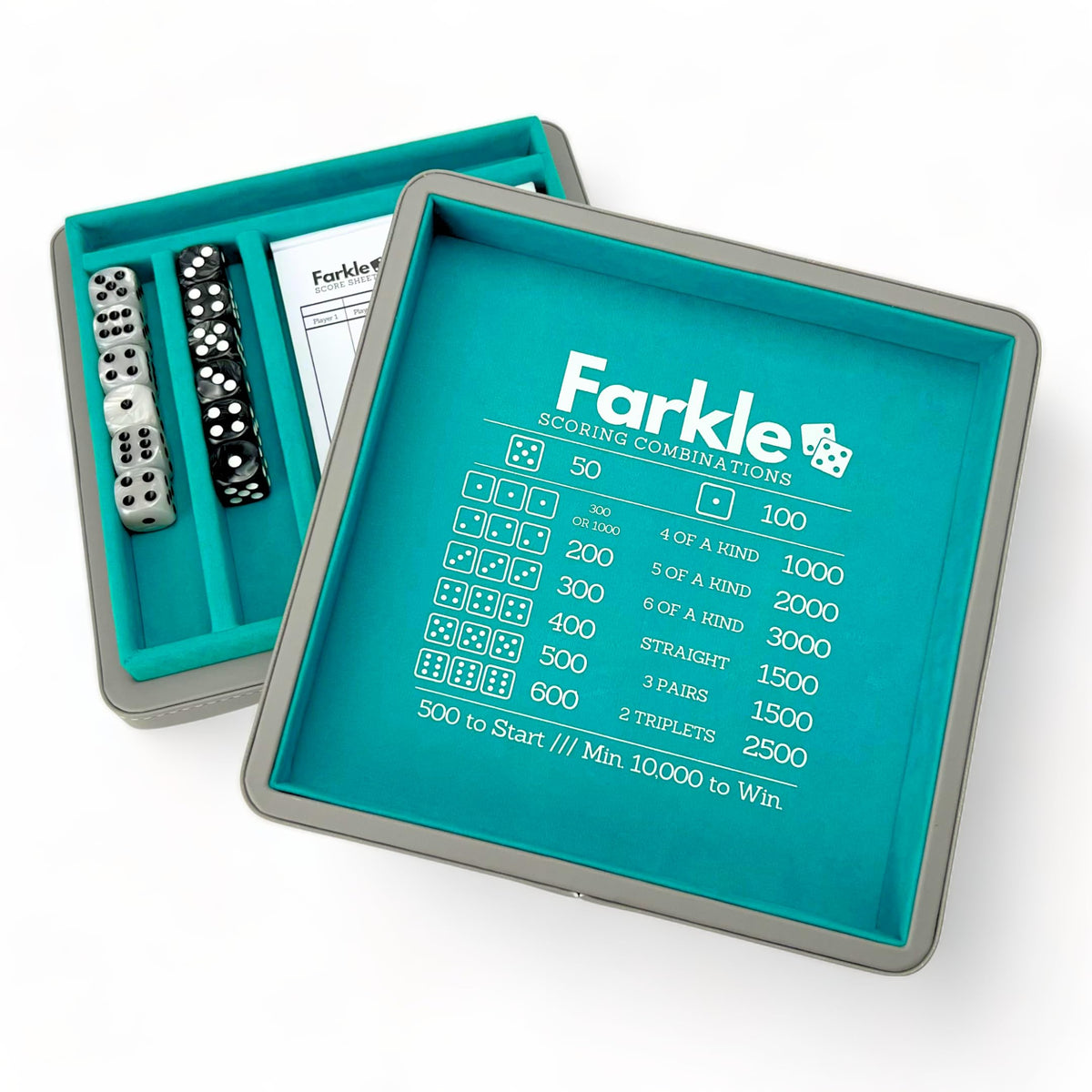 Luck Lab Farkle dice tray exterior for portable family game night.