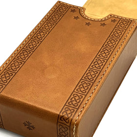 Luck Lab leather exterior brown finish highlights premium construction and style.