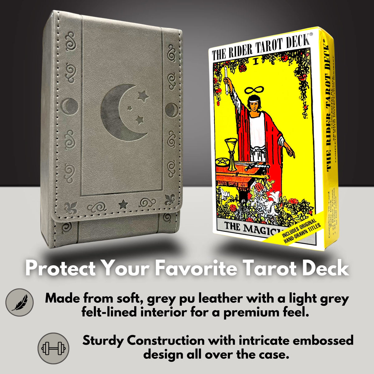 Soft felt-lined interior of the Luck Lab case cushions cards with premium protection