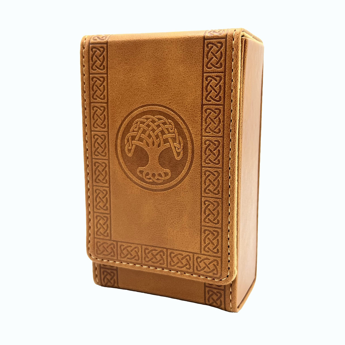 Luck Lab brown PU leather case complements any ritual setup and collection.